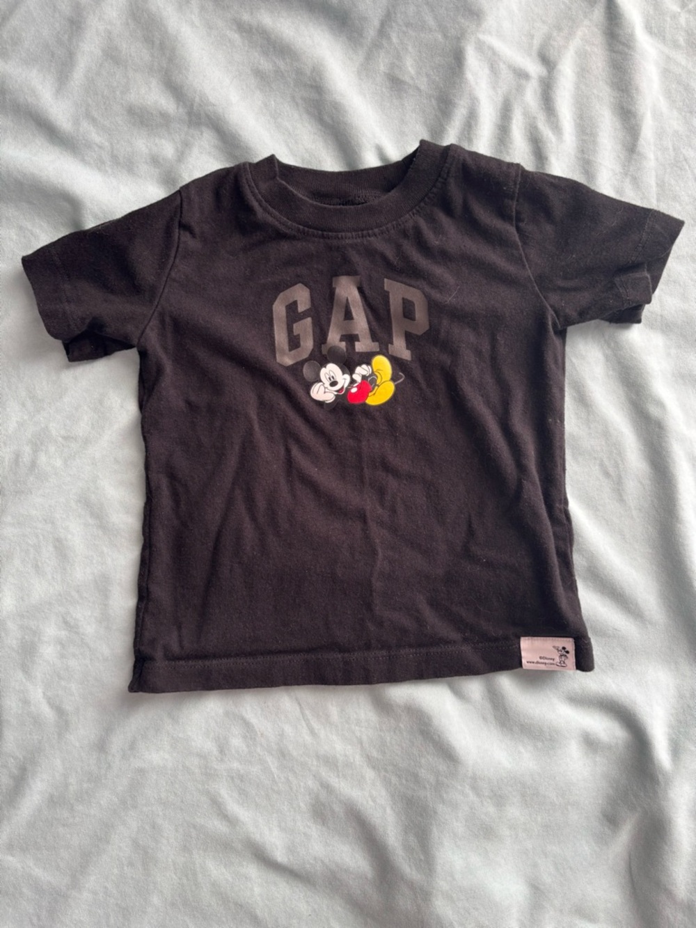 GAP Baby/Toddler Black Mickey Mouse Logo Tee - 12-18m
